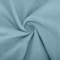 Žene plus veličina Ženska i ljetno čvrsto izrezano Izrezanje TOP Ležerne prilike Visoko vrat Lace Prozračna majica svijetloplava plava