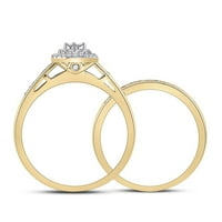 10k žuto zlato okruglo Diamond Pear mladenka za vjenčani prsten CTTW