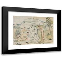 Edvard Munch Crni moderni uokvireni muzej umjetnički print naslovljen - izvor