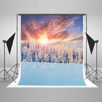 Hellodecor poliester tkanina 5x7ft zimske vanjske snežne snežne fotografije za Božić