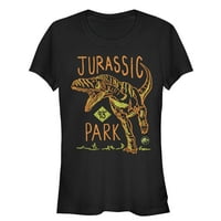 Junior's Jurassic Park T. Re Crayon Print Graphic Tee Crna mala