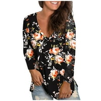 Žene cvjetne tiskane košulje s dugim rukavima Ležerne prilike dugih rukava Bluza Tunic