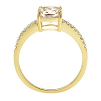 2.7ct jastuk rezan šampanjac simulirani dijamant 18k žuti zlatni godišnjički angažman prsten veličine 10.25