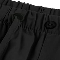 Sanviglor Muške pantalone za crtanje hlača elastična struka duge sa dugim radom Lounge Black XL