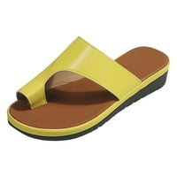 Zanvin ženske sandale čišćenje Žene Dressy Comfy platforme casual cipele Ljetna plaža Plutna papučica Flip Flops, Yellow, 39