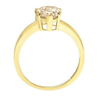 1. CT sjajan krug Clear Simulirani dijamant 18k žuti zlatni pasijans prsten sz 6.5