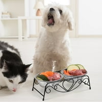 Dvostruke zdjele za pse, hranilica za pse od nehrđajućeg čelika, dvostruki pas CAT Hrana vodene posude