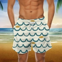 Lilgiuy muns casual kratke hlače muškarci tiskane plažne hlače Surf hlače elastične čipke gore obrezirane hlače casual pantalone