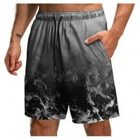 HHEI_K Hlače za muškarce muške kratke hlače za muške kratke na plaži Slim nacrtač crne serije 3D tiskane