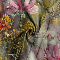 Fragarn ženski povremeni cvjetni print v izrez ruffle kratki rukav ljetne majice na vrhu labave bluze