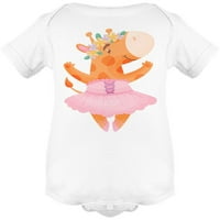 Giraffe Ballerina Cartoon Bodysuit novorođenčad -Image by Shutterstock, mjeseci