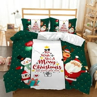 Innerwin Božićne prekrivače Xmas Pokriveni set sa jastučnicima sa jastučnicima puna kraljica Twin King size Prekrivač za ispis posteljinu od strane Comforter Santa Claus Ispisao premium Lagana stila-g kraljica