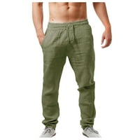 Muškarci opuštene hlače zasnivanje muške hlače Čvrsto boje crtež od pamučne pamučne labave ležerne hlače Povratne zelene 10