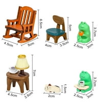 Whimbical Frog Decor set stolice za ljuljanje Žaba ukrasa - Predivan zanat za smolu za zatvoreni, vanjski,