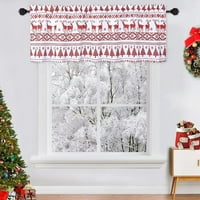 Faironly Christmas Tree Jeleer CAFE CAFE CACKUTAR 52 W 15 L Boho Style Blackout Valance Curtains Domaći ukrasi Kuhinjski valans zavjesa, bijela