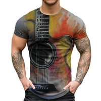 Muške majice Muškarci Slim Casual 3D tiskani modni okrugli vrat majica TOP bluza s kratkim rukavima