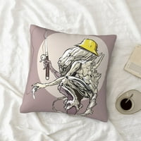 Smiješni vanzemaljski ribolovni ukrasni jastuk za bacanje, krevet kauč kauč na razvlačenje ukrasnih
