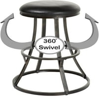Dover BECKLESS Okretna stolica za okretnu sigurnosnu stolicu s blacked bronzanim gotovim metalnim okvirom i crno Fau kožnom presvlakom, visina sjedala, 2-pakovanje