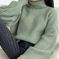 Džemper za žene Ženska zadebljana Jesen zimski kornjač Duks, Ležerne prilike pune boje Pleteni džemper