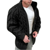 Labavi pleteni patentni zatvarač muške tople i zimske čiste boje vune pleteni džemper