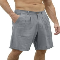 Bomotoo muški dno Visoki struk Ljetne kratke hlače Čvrsto boje kratke hlače od plaža Prozračne mini pantalone Dnevno plaža Siva 2xl