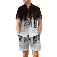 Muška odjeća za čišćenje slušalica Ležerne prilike za isključivanje Ispis Short rukava plaža i hlače set