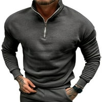 Luxplum Men Polo majica Quar-zip bluza dugih rukava Top topla majica Golf T majice Black XS