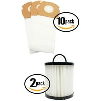 Zamjena Eureka AirSpeed ​​ASM vakuumske torbe i filter za čaše za prašinu - Kompatibilna Eureka kao vakuumska torba i DCF- filter