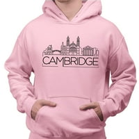 Skyline Cambridge England Hoodie dukserica unise Velika ružičasta