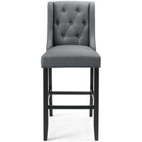 Bar stolica za stolice Barstool, set od 2, tkanina, drvo, siva siva, moderan savremeni urbani dizajn,
