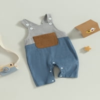 Biekopu Toddler BABY BIB Hlače pantalone, patchwwork kombinezon za kvadratni vrat bez rukava za dječake