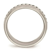 Mia Diamonds od nehrđajućeg čelika četkani i polirani pleteni pleteni venčani zaručnički prsten veličine