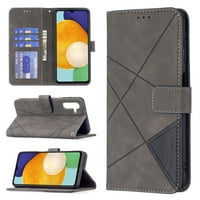 Samimore za Samsung Galaxy A 5G futrola, PU kožni magnetni CLSAP podesivi prekrivač na kartici i gotovinski džep Pocket Craft Otporni TPU shell poslovni vintage novčanik poklopac, siva