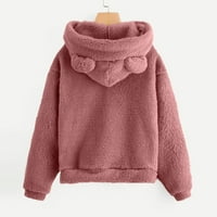 Štednjaka za žene Fuzzy Fleece pulover vrhove čvrste boje dugih rukava opuštena fit ženska plišana slatka