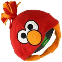 Elmo Face W Big Eye & Nose Red Sesame Street Unisex-Baby novorođenčad Fleec Pom Pom Ear Flap Beanie Coppertone UPF 50+ Zaštita od sunca UV Headwear