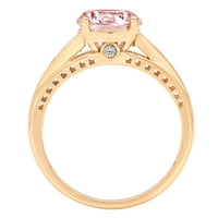 2.21ct okrugli rez ružičasti simulirani dijamant 14k žuti zlatni godišnjički angažman prsten veličine