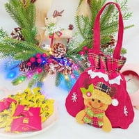 BIPLUT božićne torbe 3D Santa Reindeer Snowman Bear Prijenosna ručka sa lakim poklon otporno na suze za višenamjenska pakiranja, višenamjenski Xmas Cookie biskvit