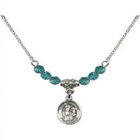 Rodijumska ogrlica s plavim decembarskim mjesecom kamene perle i šarm svetog sebastijanskog šarma