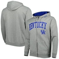 Muški Colosseum Heather sivi Kentucky Wildcats Arc & Tim Logo 3. Puni zip hoodie