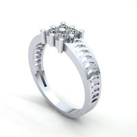 Prirodno 0,15CTW okrugli rez dijamantski muški klasični angažman prsten od punog 18k ruža, bijelo ili