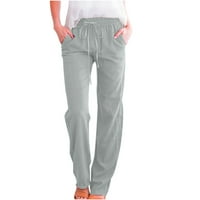 Binmer duge pantalone za žene modne casual pune boje elastične labave hlače ravno široke pantalone za noge
