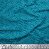 Soimoi plavi pol georgette tkanina točka apstraktna ispis tkanina sa dvorištem širom