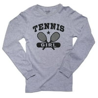 Teniska djevojka grafika sa reket igračem Ljubav podržava mušku majicu dugih rukava