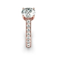 Superjeweler Carat Okrugli oblik Moissitni zaručnički prsten u karatu ružičasto zlato za žene
