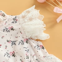 Djevojčice Slatki stil Romper, ljetna jesenska deconovska čipka za spajanje cvjetnog tiska Ležerna odjeća