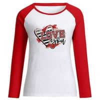 Valentinovo tisak za žene modna casual crewneck dugih rukava pulover duksera majica bluza hot6sl871126