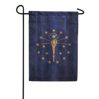 Amerika Zauvijek Indiana Državna zastava dvostrano vanjsko dvorište Dekorativno SAD Vintage Wood State