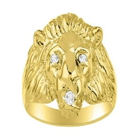 Muški prstenovi 14k žuto zlato nevjerojatni pokretač Starter sa originalnim dijamantima i prekrasnim