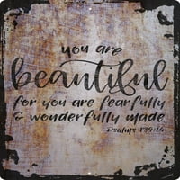 Prekrasna si za tebe, strašno si i čudesno izrađeni psalms bež zidni umjetnički dekor smiješni poklon