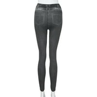 Levmjia široke pantalone za noge za žene pantalone hlače casual džep tanke gamaše fitness leggins dužine